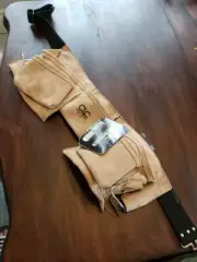 Clc Work Gear I427x Tan Leather Work Belt, 12 Pockets