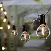 YOXUE Outdoor LED String Light 25ft G40 Globe Patio Light with 27 Edison Glass Bulbs (2 spares) for Backyard Porch Balcony Party Decoration Waterproof Attachable Chandelier