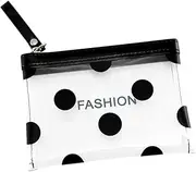 [WRITWAA] Mini Coin Bag Girls' Crafted Purse Adorable Korean Style Black PVC Wallet for Money Change