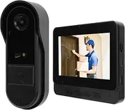 Cordless Video Doorbell Intercom System, 4.3 Inch Monitor with 1080P Door Camera, Night Vision, 8MP 170° Wide Angle, Two Way Talk, IP66, Black
