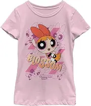 [The Powerpuff Girls] Little, Big Powerpuff Blossom Moves Girls Short Sleeve Tee Shirt