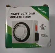 BN-Link Heavy Duty Mechanical 24 Hour Timer Dual Outlet 3 Prong Accurate Indoor