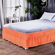 Elasticated Bed Skirt,Wrap Around Bed Skirts, Valance Sheet Double Pleated Bedding Skirt Without Surface Elastic Band for Bed Queen King Size Ruffled Bed Skirts(Cq002 22,100x200cm)