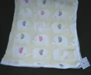Luciphia Super Soft Premium Fleece Dog Blanket Yellow White Elephants NEW
