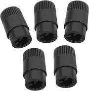 CATIEBYE 5pcs Knob Cap Screw on Knob Guitar Potentiometer Caps Guitar Accessories Plastic Black