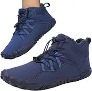 AMITH Barefoot Shoes for Winter,Non-Slip Casual Running Sneakers - Wide Toe Box Barefoot Shoes, Mountaineering Shoes, Winter Barefoot Shoes for Cycling, Hiking, Climbing Blue