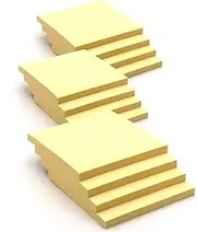 Sticky Notes 3" x 3 inch Yellow Stick On Note. Self Stick It Notes. Strong Sticking Square Stickies. Small Square Removable Memo Pad to Post in Office, Home, School. 12 Pads - Emraw