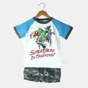 NWT Super Hero In Training Hulk/Spiderman/Iron Man/Captain America Boy 2Pc Set