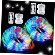 2 Pack Battery Operated String Lights Outdoor Waterproof 2*100LED Multicolor