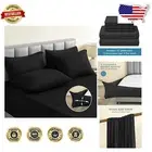 Complete 6-Piece Black Jersey Bed Sheets for Full Size Beds - Soft & Durable