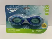 Speedo Swimming Kids Blue Glide Print Goggles No Leak Easy Adj. Strap Age 3-6