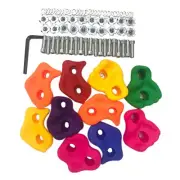 2X(10Pcs Mixed Color Plastic Children Kids Rock Climbing Wood Wall Stones4174