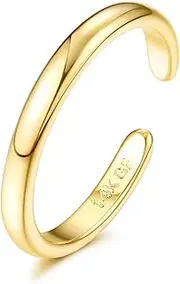 [Sanfenly] 14k Gold Filled Toe Rings for Women Adjustable Toe Ring Band Rings Cubic Zirconia Daisy Flower Toe Rings Summer Beach Foot Jewelry