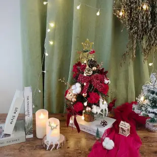 【KIRA與花花藝】PE法式質感聖誕樹/中-聖誕紅/桌上聖誕樹(永生花裝飾/聖誕禮物/聖誕節/交換禮物/聖誕樹)