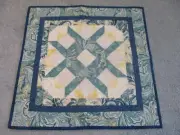 Hand Made Quilted Table Runner/ Topper /Mat ~20" x 20" ~ Blues