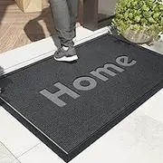 Color&Geometry Outdoor Mats for Home Entrance Heavy Duty, Front Door Mat Outside Entrance for All-Season Weather Non Slip, Welcome Mat for Front Door with Durable Rubber Backing, Grey 17”X29”