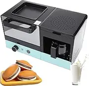 Breakfast Station,650w Multifunctional Oven 3 In 1 Breakfast Machine,tempered Glass,lightweight And Easy To Store,removable Slagging Tray,for Heating, Grilling, Baking, Omelette green