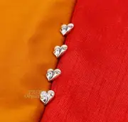 925Sterling silver handmade heart love shape design button for men's kurta btn13