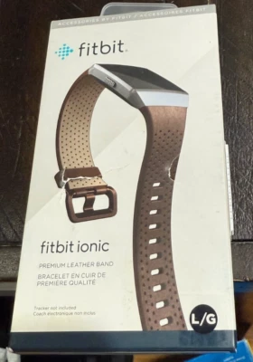 Fitbit FB164LBDBL Ionic Premium Leather Large Band - Brown - NEW