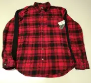 Buffalo David Bitton Boys XL (16-18) Red /Black Plaid Shirt NWT (Retail $38)