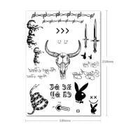 Full Set - Post Malone Face Temporary Tattoo Halloween Costume Famous Tattoos