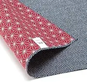 Furoshiki- Wrapping Cloth/Reversible [Cotton] (Komon x Flax Ornament: Navy Blue/Deep Red)