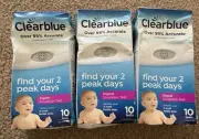 3x Clearblue Digital Ovulation Test 30 Tests 2 Peak Days 3 New Sealed Boxes