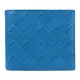 BOTTEGA VENETA 605721 大格編織對開八卡短夾.青藍