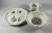 Beatrix Potter Peter Rabbit 3 piece children's Plate, bowl and cup set