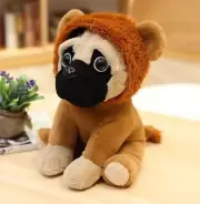 Brown Lion Bulldog Dog Plush Toy 8" Stuffed Animal Toddler Doll Gift for Kids