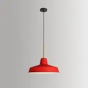 Industrial Metal Pendant Light Vintage Hanging Lamp Fixture(Red)