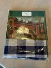VTG Blue Tan Plaid Checkered Gingham Table Cloth 52 X 70” Rectangular New