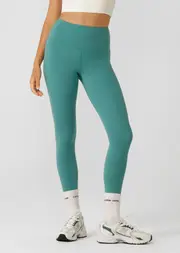 [Lorna Jane] Lotus No Chafe Phone Pocket Ankle Biter Leggings in Green, Size - Large L Jewel