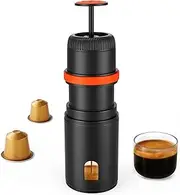 KFLOW Portable Coffee Maker, Portable Espresso Machine, Travel Coffee Maker, Compatible with Nespresso Capsule, No Battery Required for Home Office Travel Outdoor Camping (NES)