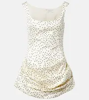 [Magda Butrym] Magda Butrym Polka-dot ruched cotton minidress AU 6 white
