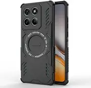 [SEAHAI] Case for Motorola Edge 60 Fusion/Edge 60 5G with Magnetic Adsorption Function, Military Shockproof Case, Ultra Thin Hard PC Protective Case, Silicone, TPU Bumper Mobile Phone Case, Black