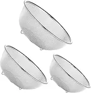 Alipis Kitchen Rice Cleaner Strainer Fine Mesh Colander Sieve Stainless Steel Basket Set