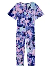 Lilly Pulitzer Girls Size XXL 16 Mini Maliah Jumpsuit in Iris Blue Giraffic Park