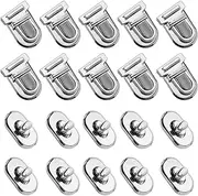 [ECSiNG] 20 Sets Mortise Locks Twist Locks Alloy Tuck Lock Bag Clasps Twist Turn Lock Purse Lock Accessories for Wallets Handbags 25x33mm&21x37mm