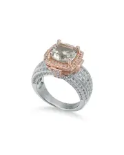 Suzy Levian Two-Tone Silver 5.36 ct. tw. Gemstone Statement Ring