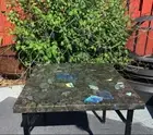 SquareLabradorite Gemstone Coffee Table Top, Office Center Table Top Patio Decor
