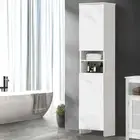 Oikiture Bathroom Cabinet Storage Laundry Tall Slim Toilet Floor Cupboard White