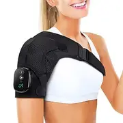 Cordless Heated Shoulder Wrap with Vibration Massage and Electric Heating Pads for Shoulder Pain Relief