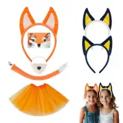 Foxes Headband Plush Tail Foxes Costume Set Animals Cosplay Accessories Set