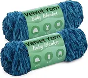 Baby Blanket Yarn, 2 * 100g Wool Velvet Yarn with Crochet Hooks and Accessories for Knitting Fancy Yarn and Pattern Knitting Creations