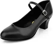[Bokimd] Womens Black Latin salsa Character Shoes Ballroom Dance Heels Prom Wedding shoes Dress Pump