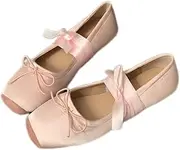 [COVOYYAR] Women Lace Up Ankle Strap Ballet Flats Shoes Floral Dressy Flats