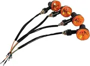 Indicators Flowing Turn Signal 4PCS/Set Motorcycle Turn Signal Indicators Bullet for Harley Black Bullet Blinker Amber Light Bulb 12V Turn Signal Indicator