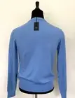 New HUGO BOSS Logo Sweater S size Regular Fit Blue Wool V Neck Pullover