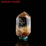 14Ct 100% Natural Rutile Flowers & Phantom Quartz Crystal Pendant Polished --255